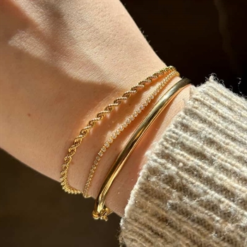 Cordel armband in 8 Karat Gold - verschiedene Längen und Breiten